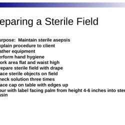 A nurse is preparing a sterile field