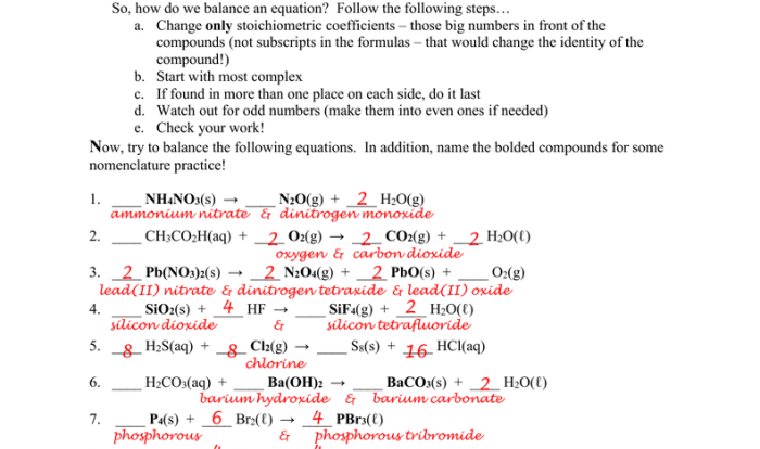 Balancing chemical equations gizmo answer key pdf